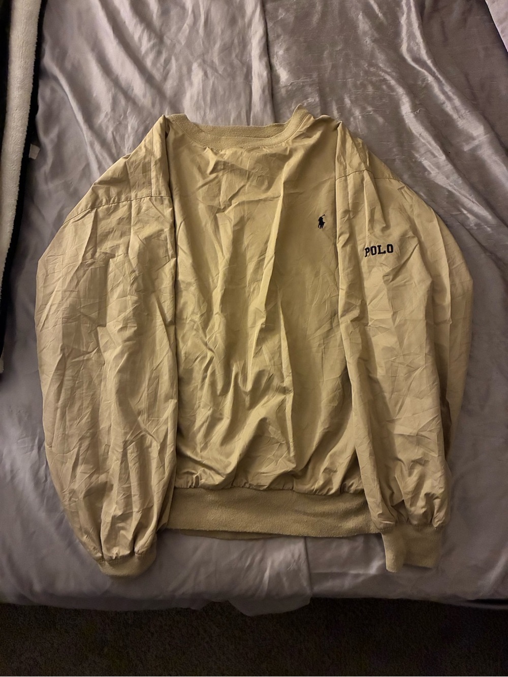 Ralph Lauren Men's Pale Yellow Crewneck Sweater with Polo Embroidery